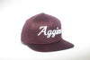 Texas A&M University Cursive Retro Snapback Hat – Maroon